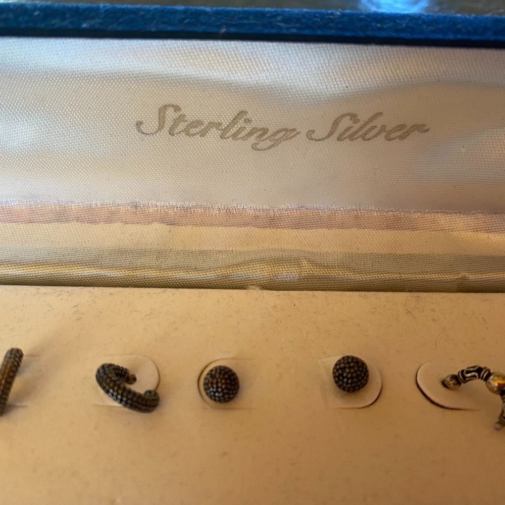 Sterling silver pierced earring set
